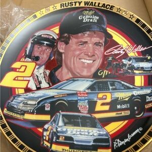 Vintage 1994 Rusty Wallace NASCAR Limited Edition Collector Plate COA